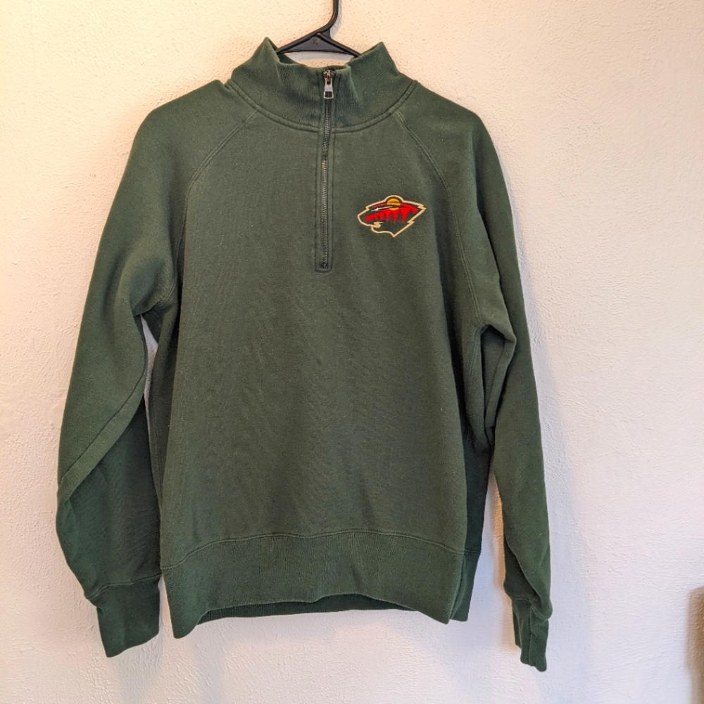 Men's Large Minnesota Wild QuarterZip Pullover NHL Hockey Minneapolis Saint Paul